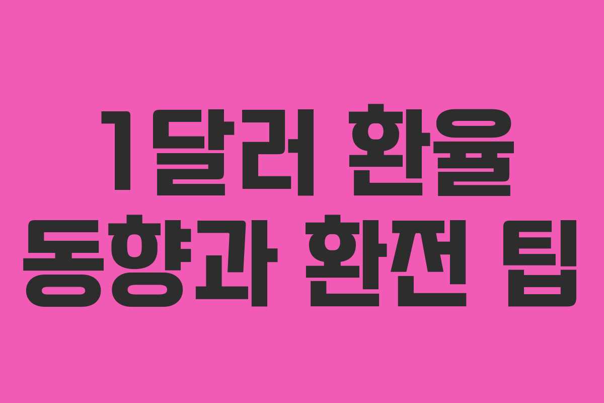 1달러 환율 동향과 환전 팁