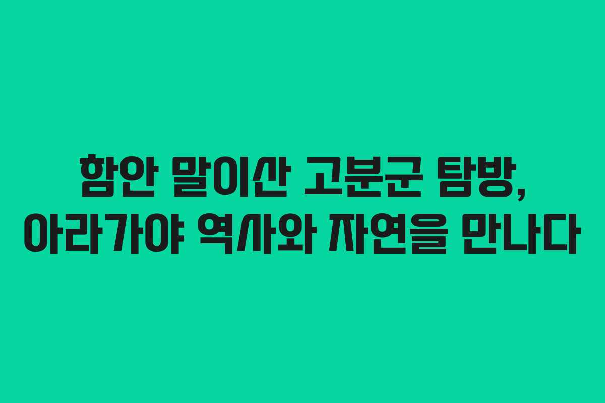 함안 말이산 고분군 탐방, 아라가야 역사와 자연을 만나다