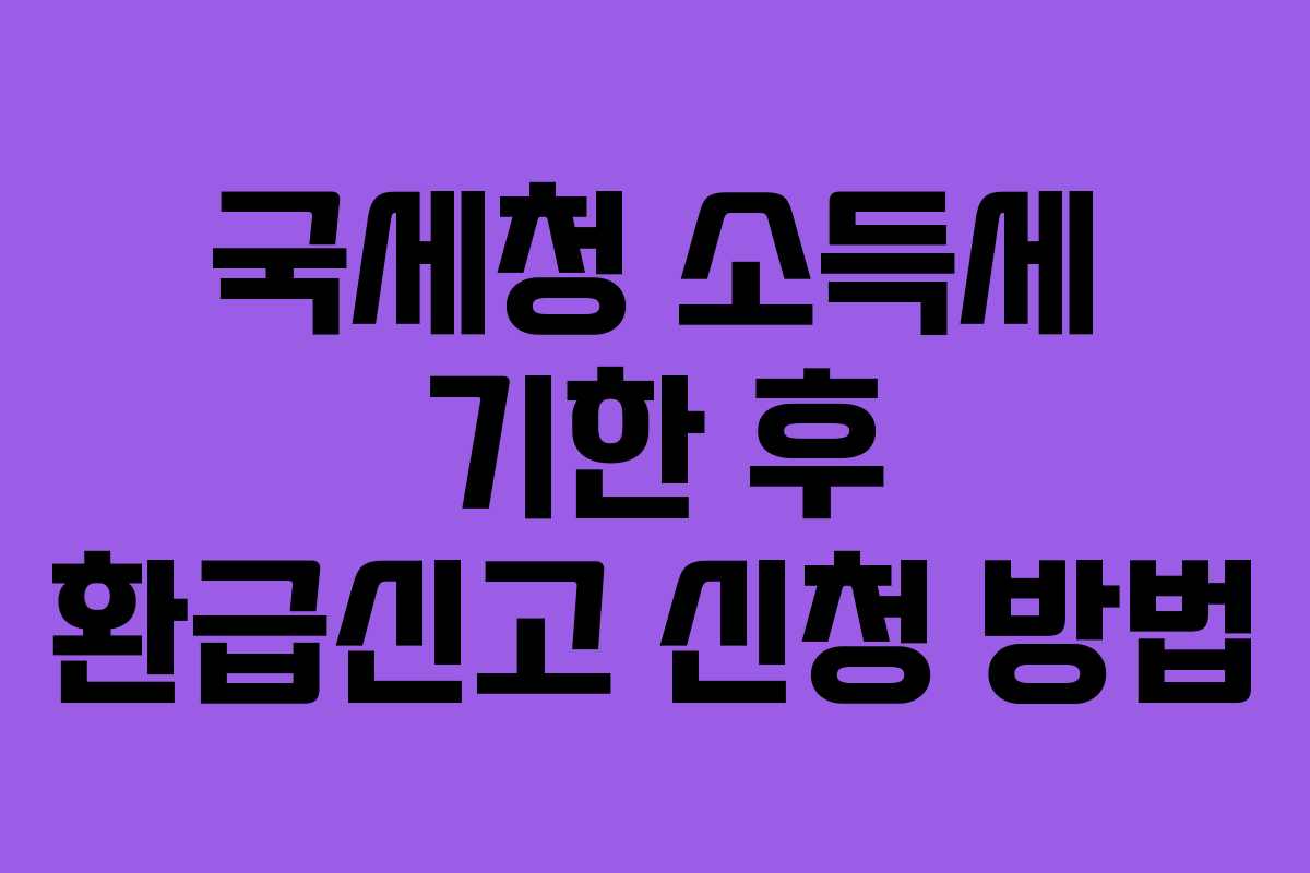 국세청 소득세 기한 후 환급신고 신청 방법