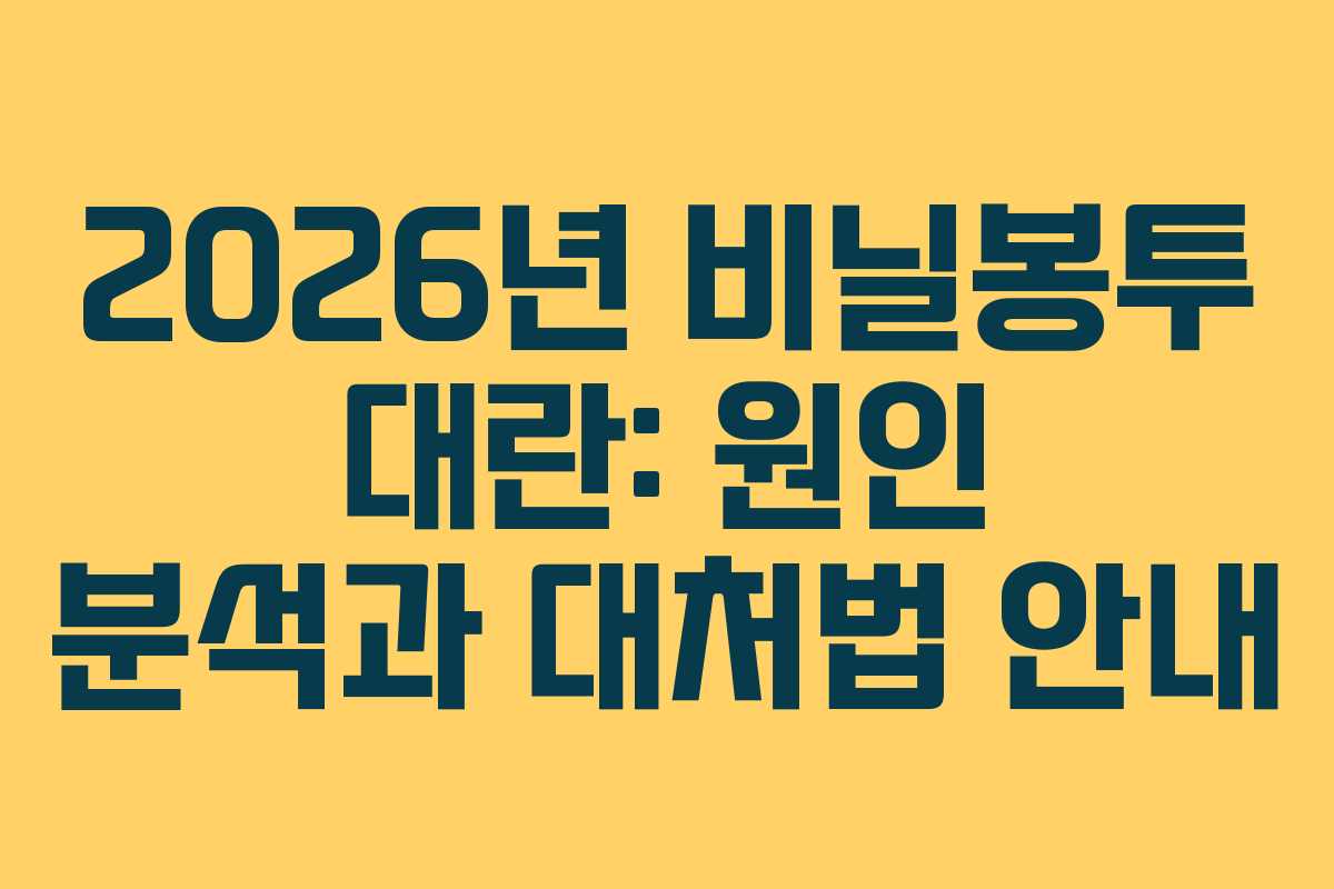 2026년 비닐봉투 대란: 원인 분석과 대처법 안내