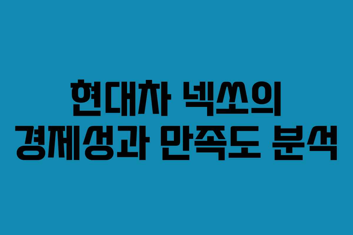 현대차 넥쏘의 경제성과 만족도 분석