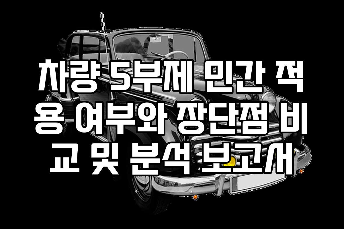 차량 5부제 민간 적용 여부와 장단점 비교 및 분석 보고서