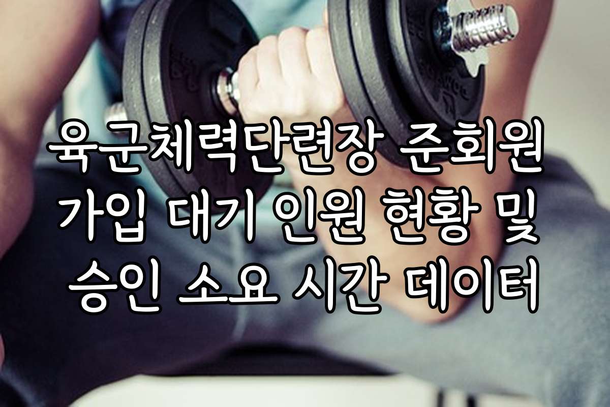 육군체력단련장 준회원 가입 대기 인원 현황 및 승인 소요 시간 데이터