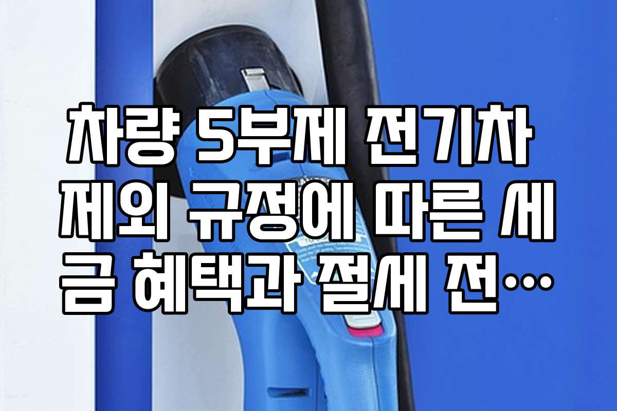 차량 5부제 전기차 제외 규정에 따른 세금 혜택과 절세 전략을 알아보세요