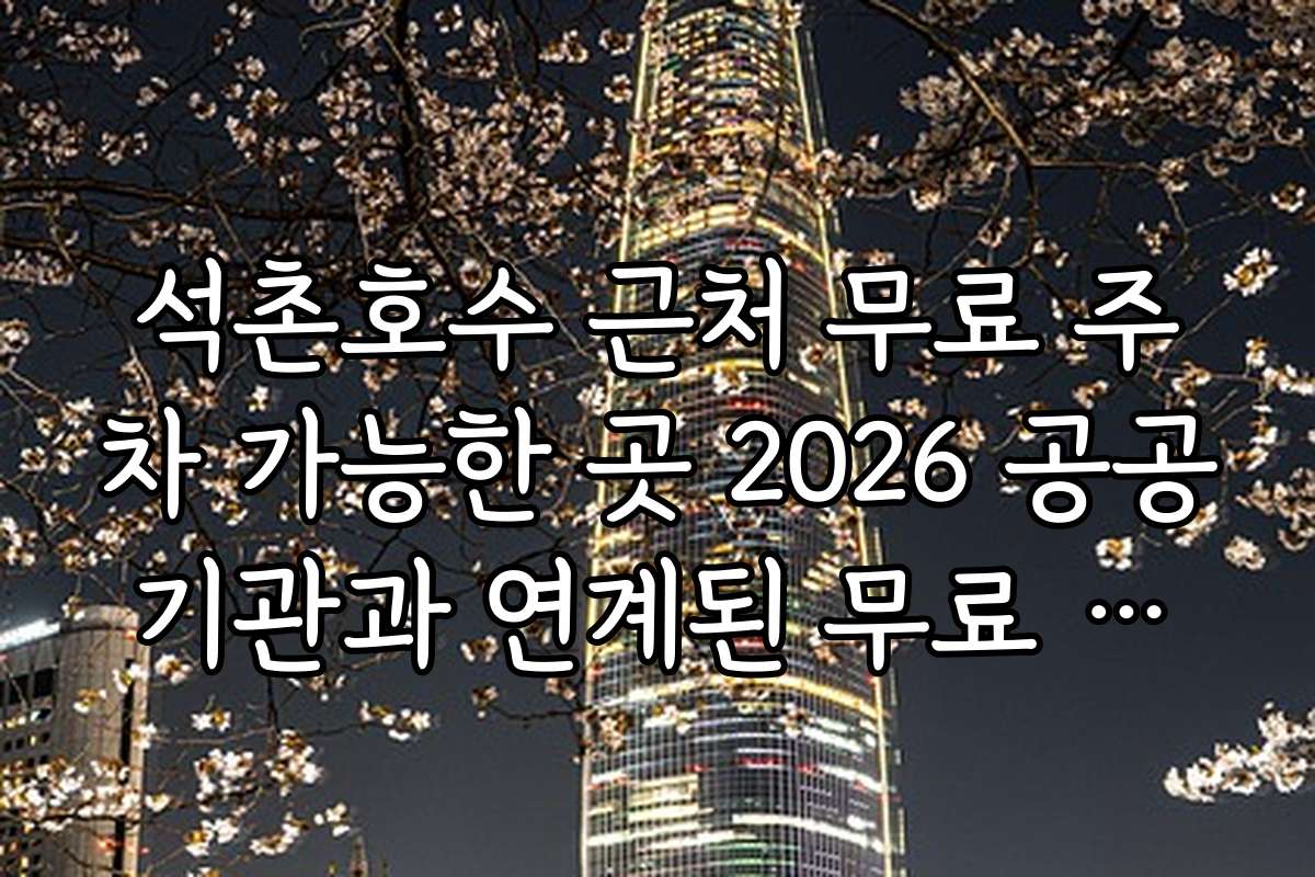 석촌호수 근처 무료 주차 가능한 곳 2026 공공기관과 연계된 무료 주차장 위치와 이용 팁