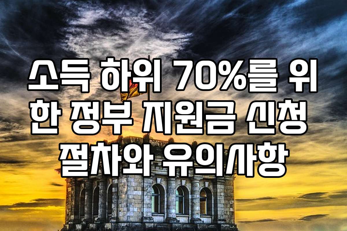소득 하위 70%를 위한 정부 지원금 신청 절차와 유의사항