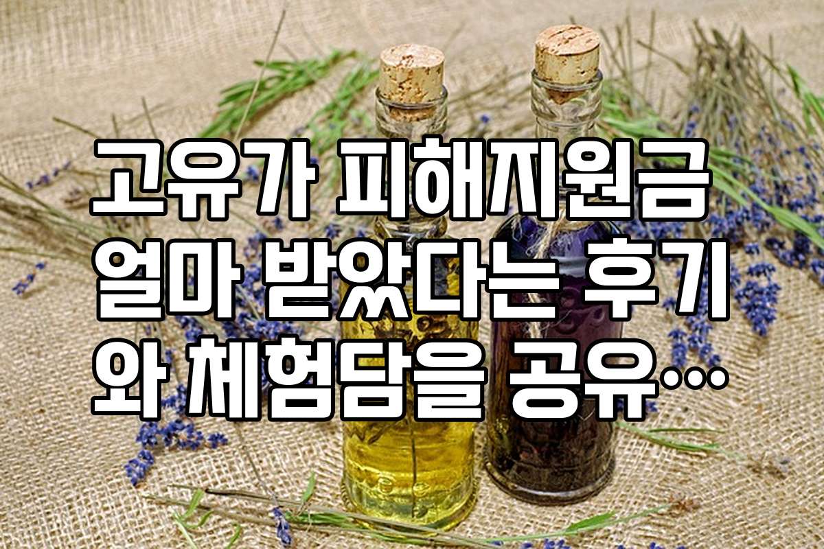 고유가 피해지원금 얼마 받았다는 후기와 체험담을 공유해주세요