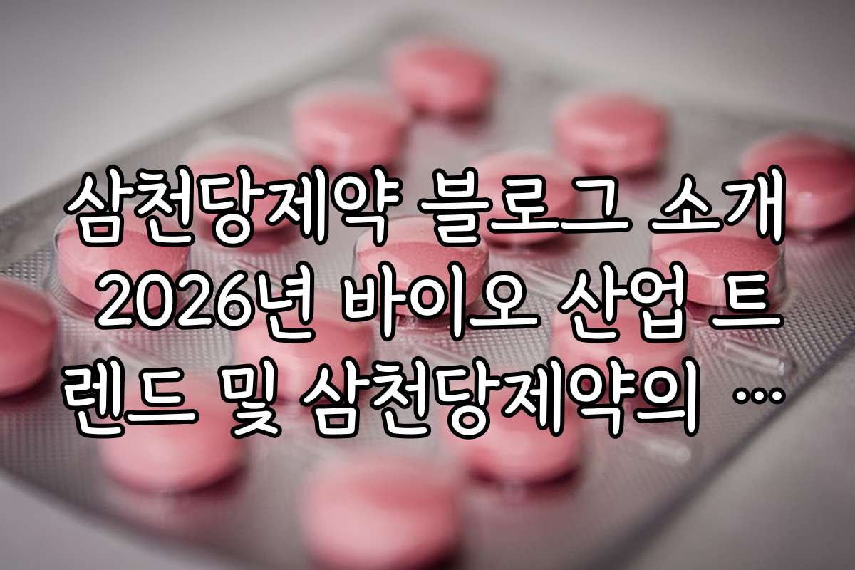 삼천당제약 블로그 소개 2026년 바이오 산업 트렌드 및 삼천당제약의 역할