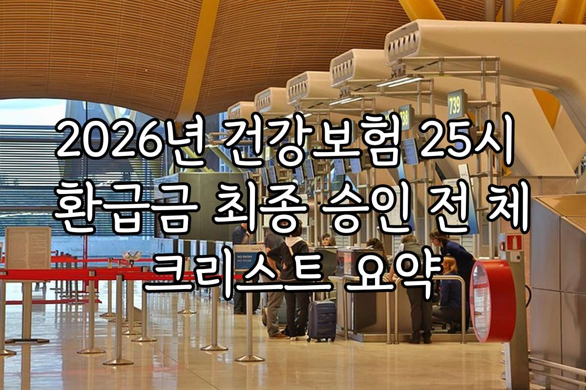 2026년 건강보험 25시 환급금 최종 승인 전 체크리스트 요약