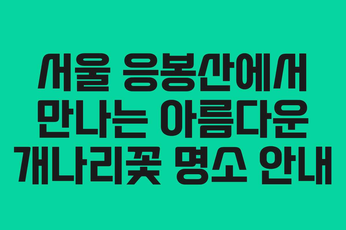 서울 응봉산에서 만나는 아름다운 개나리꽃 명소 안내