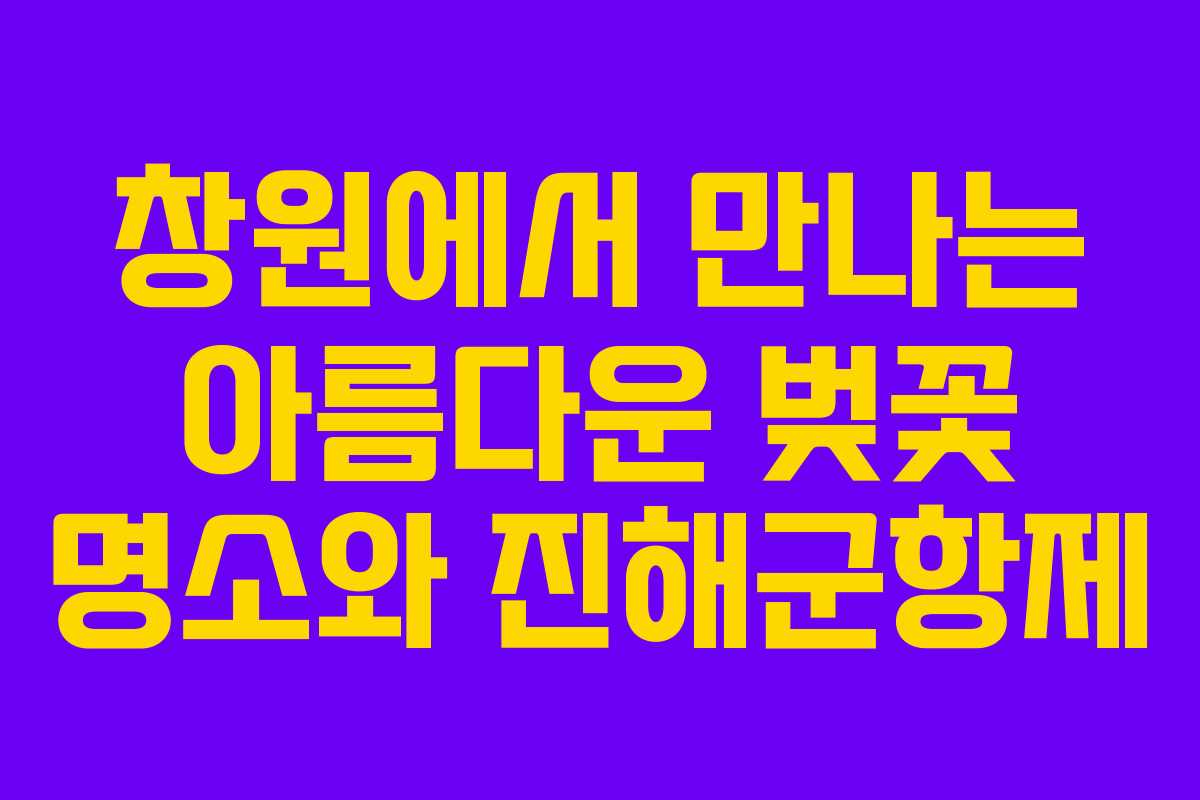 창원에서 만나는 아름다운 벚꽃 명소와 진해군항제