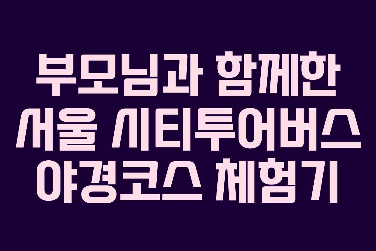 부모님과-함께한-서울-시티투어버스-야경코스-체험기