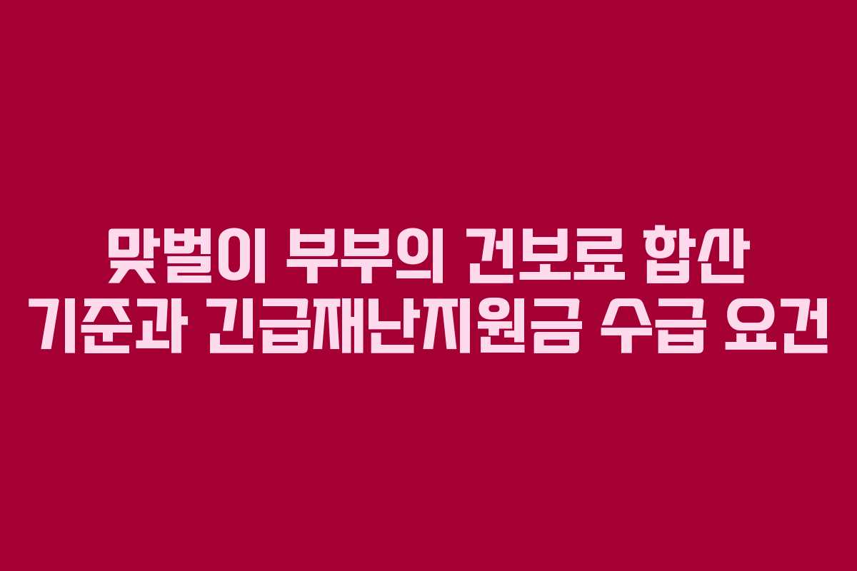 맞벌이-부부의-건보료-합산-기준과-긴급재난지원금-수급-요건