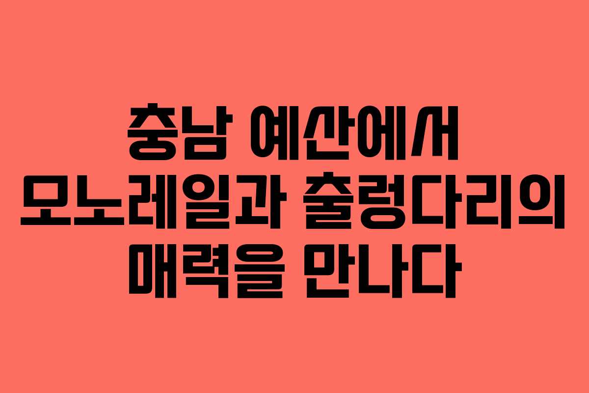 충남 예산에서 모노레일과 출렁다리의 매력을 만나다
