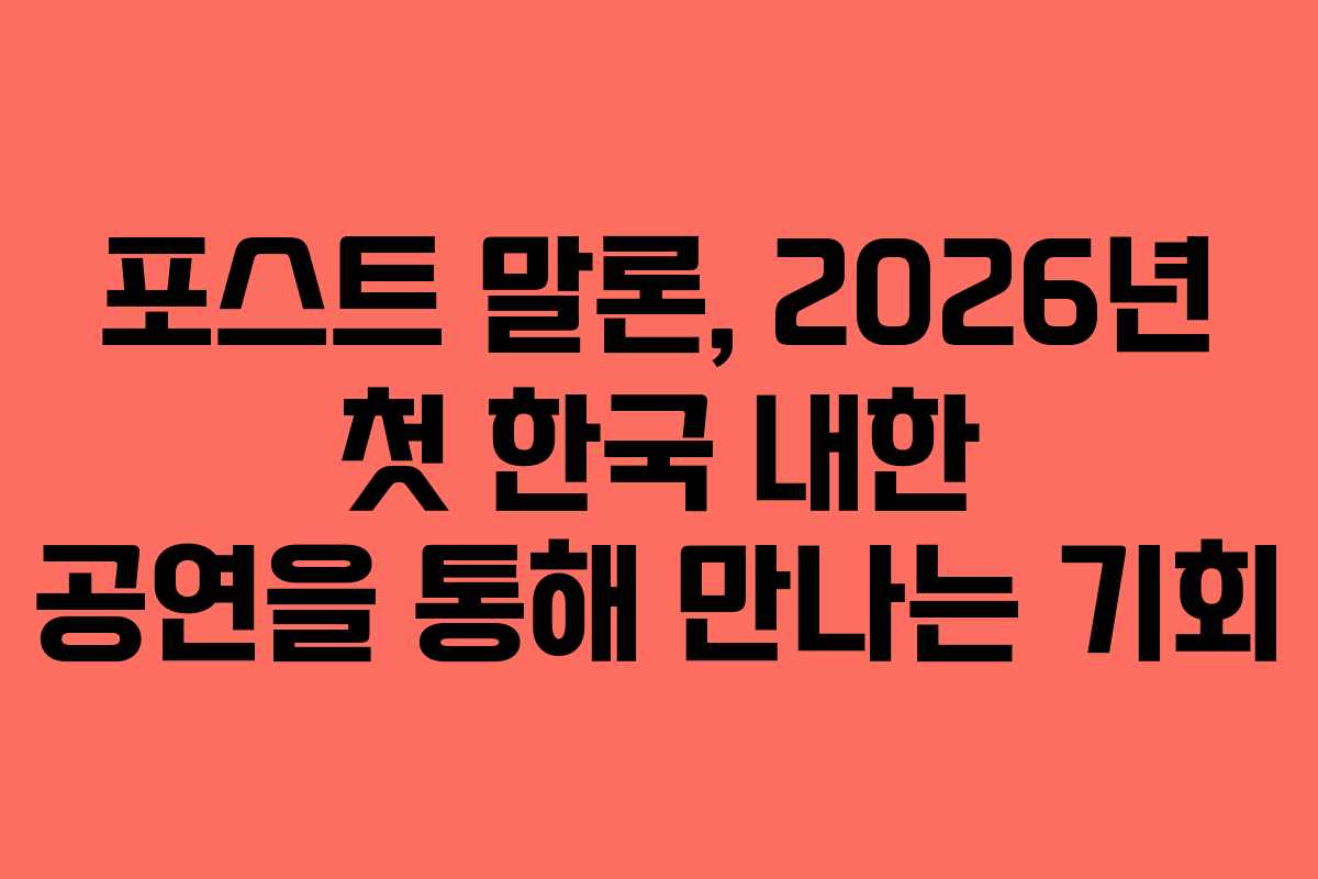 포스트 말론, 2026년 첫 한국 내한 공연을 통해 만나는 기회