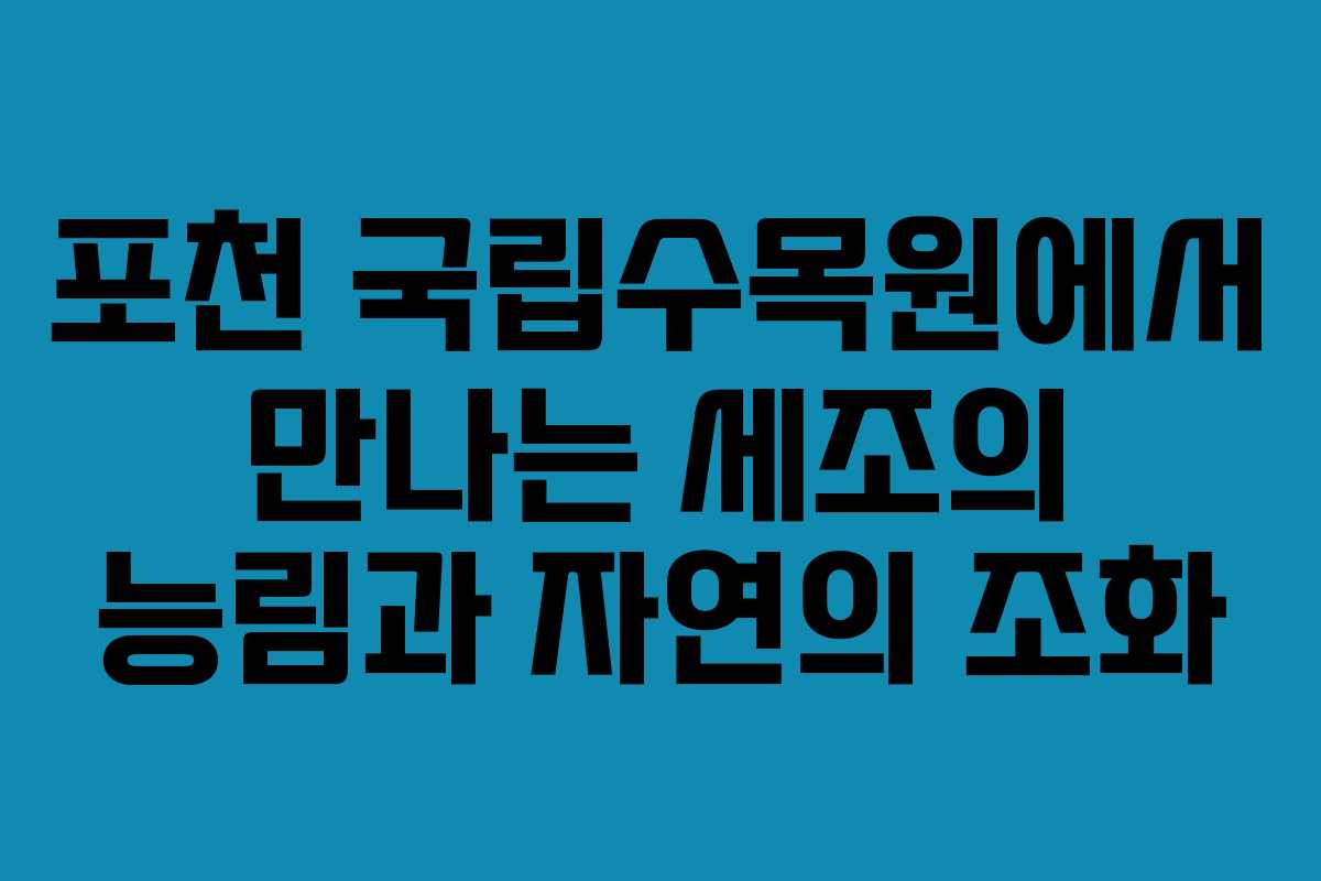 포천 국립수목원에서 만나는 세조의 능림과 자연의 조화