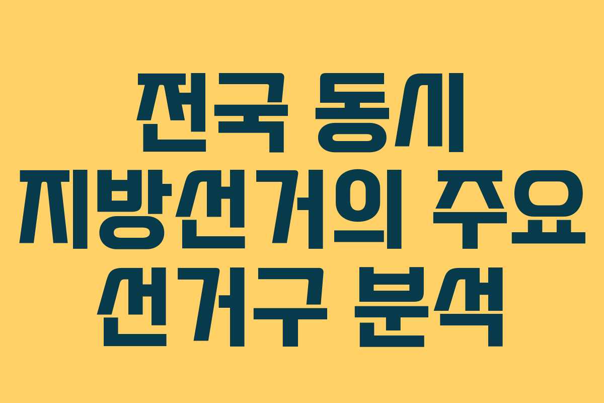 전국 동시 지방선거의 주요 선거구 분석