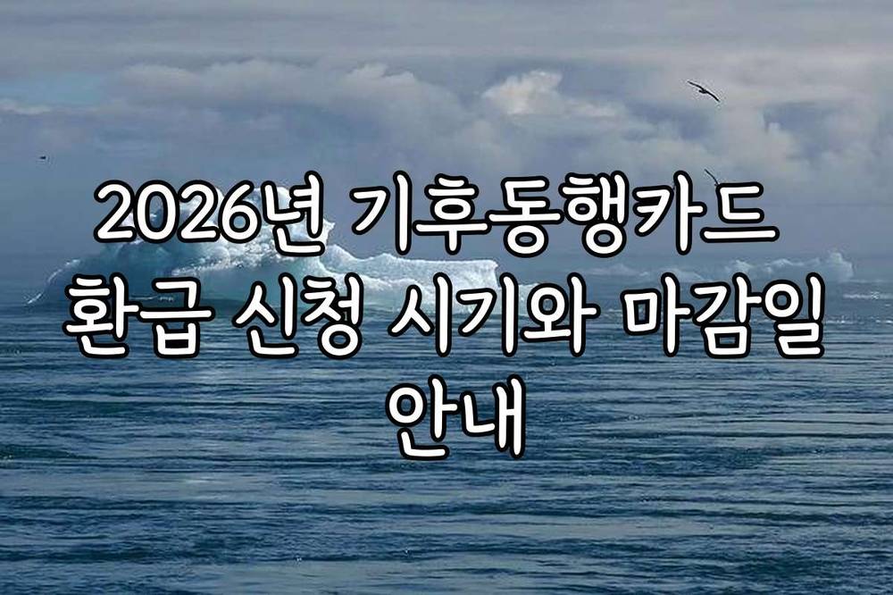 2026년 기후동행카드 환급 신청 시기와 마감일 안내