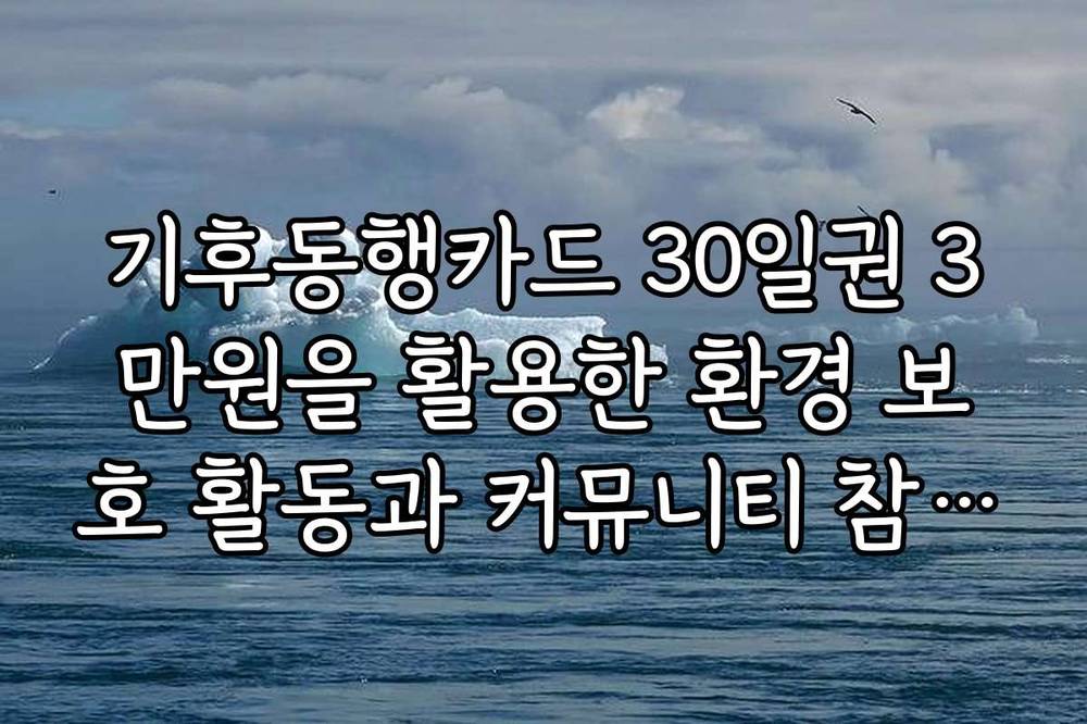 기후동행카드 30일권 3만원을 활용한 환경 보호 활동과 커뮤니티 참여 방법