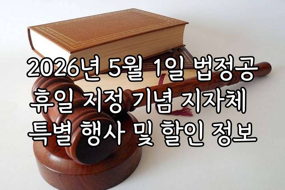 2026년 5월 1일 법정공휴일 지정 기념 지자체 특별 행사 및 할인 정보
