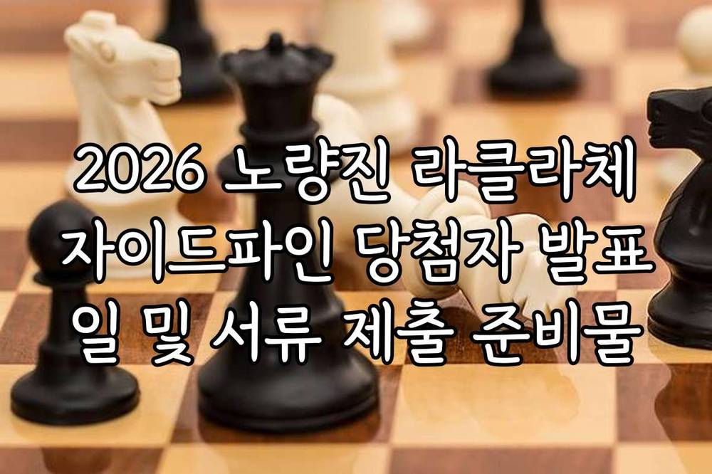 2026 노량진 라클라체자이드파인 당첨자 발표일 및 서류 제출 준비물