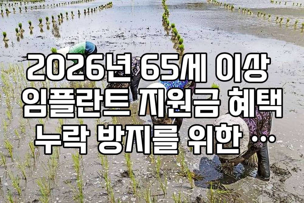 2026년 65세 이상 임플란트 지원금 혜택 누락 방지를 위한 사전 등록 방법