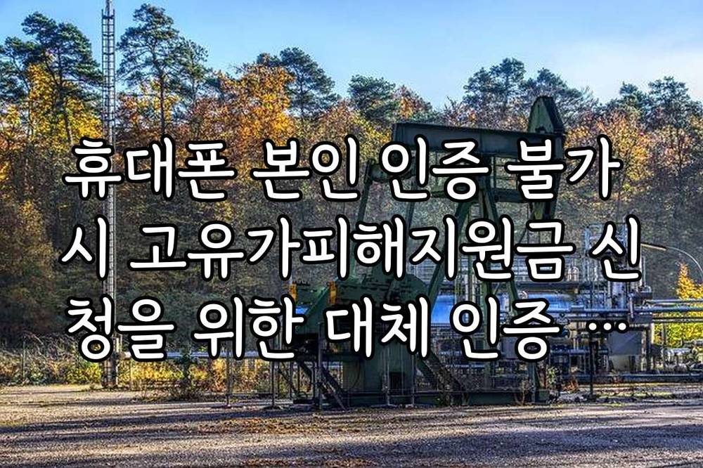 휴대폰 본인 인증 불가 시 고유가피해지원금 신청을 위한 대체 인증 수단