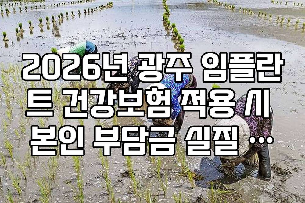 2026년 광주 임플란트 건강보험 적용 시 본인 부담금 실질 계산 가이드