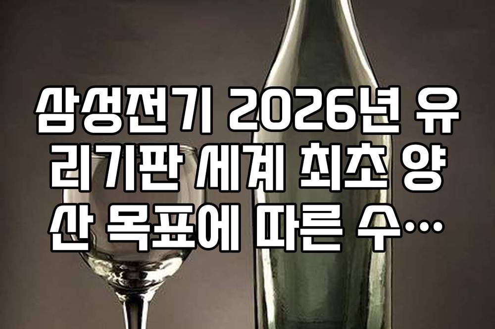 삼성전기 2026년 유리기판 세계 최초 양산 목표에 따른 수혜주 리스트