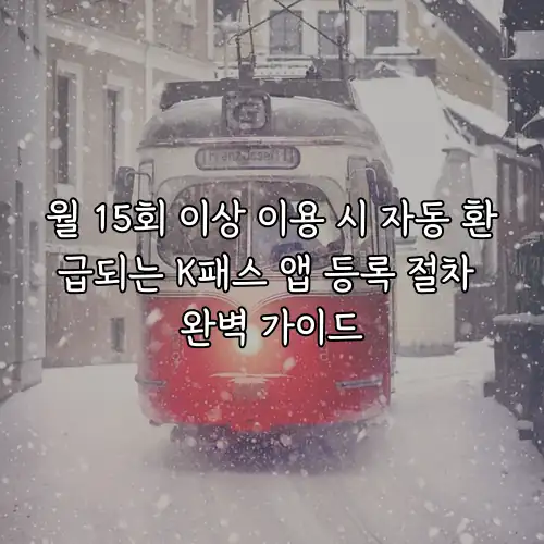 월 15회 이상 이용 시 자동 환급되는 K패스 앱 등록 절차 완벽 가이드