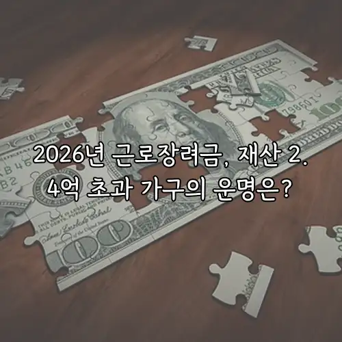 2026년 근로장려금, 재산 2.4억 초과 가구의 운명은?