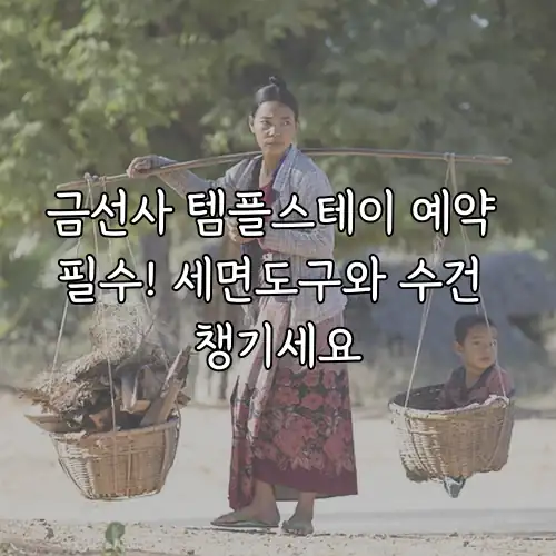 금선사 템플스테이 예약 필수! 세면도구와 수건 챙기세요