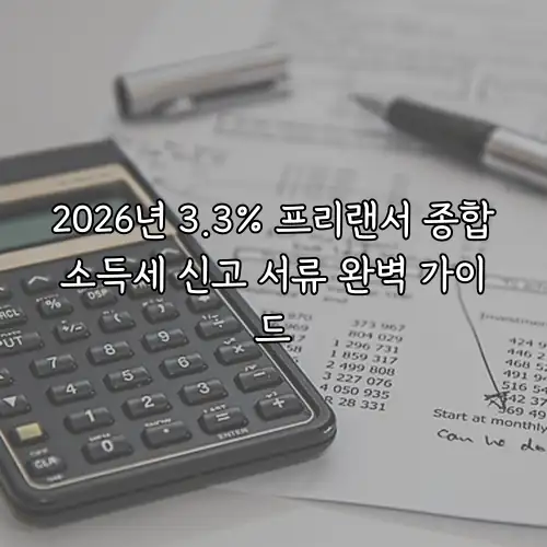 2026년 3.3% 프리랜서 종합소득세 신고 서류 완벽 가이드