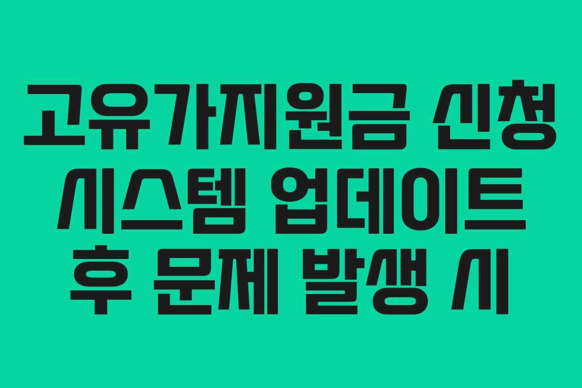 고유가지원금 신청 시스템 업데이트 후 문제 발생 시