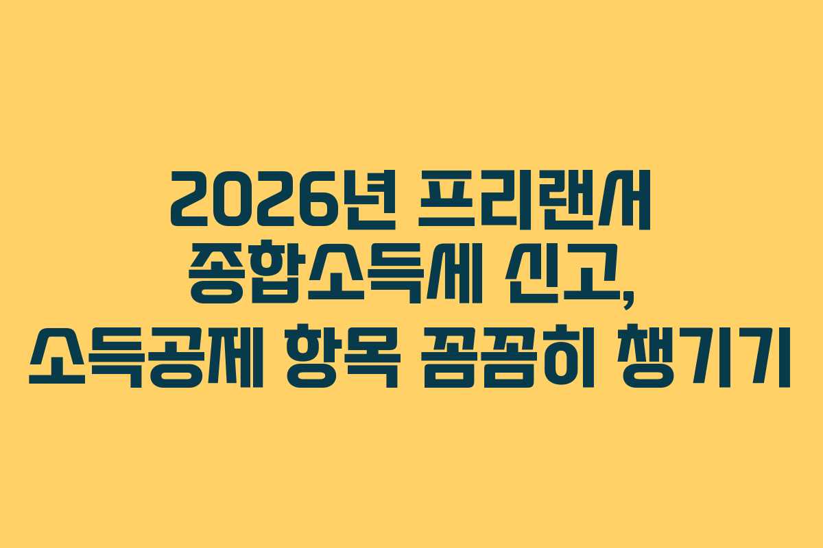 2026년-프리랜서-종합소득세-신고,-소득공제-항목-꼼꼼히-챙기기