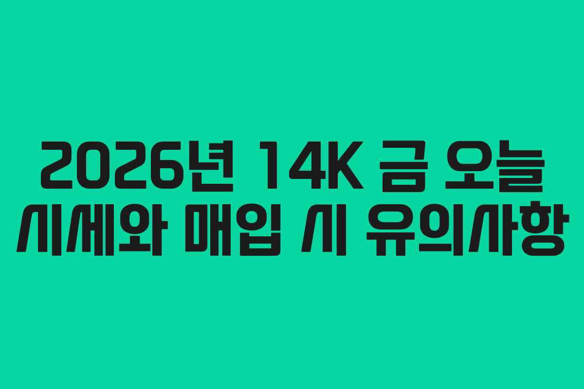 2026년-14K-금-오늘-시세와-매입-시-유의사항