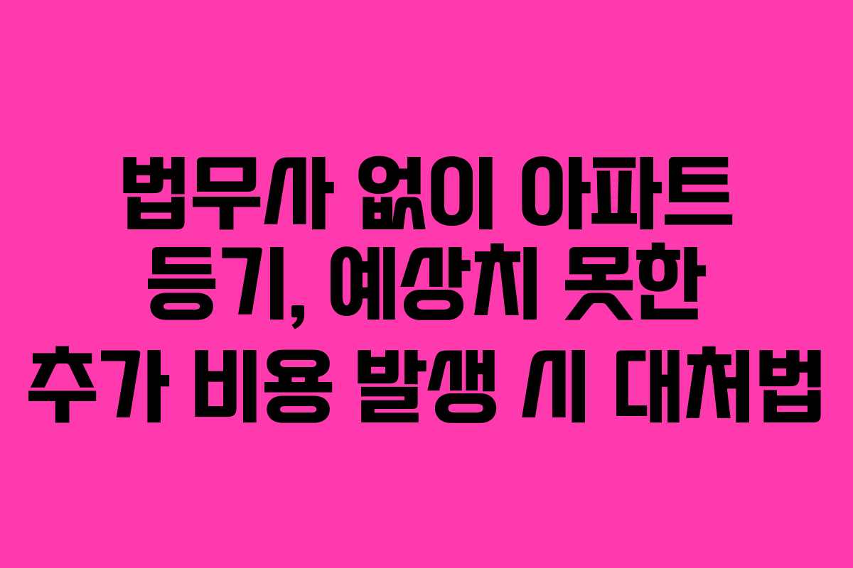 법무사-없이-아파트-등기,-예상치-못한-추가-비용-발생-시-대처법