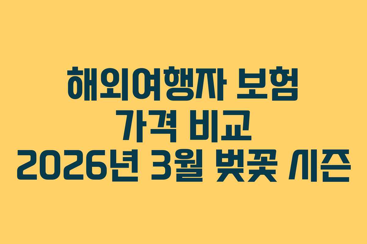 해외여행자-보험-가격-비교-2026년-3월-벚꽃-시즌