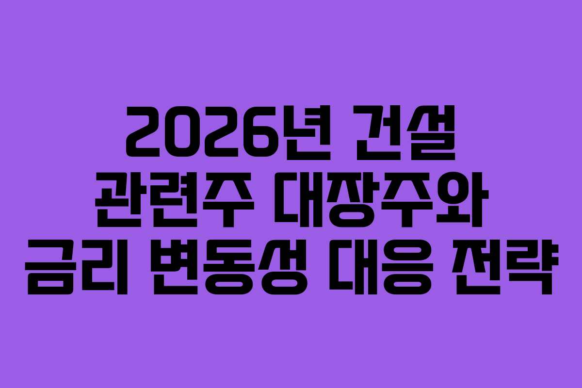 2026년-건설-관련주-대장주와-금리-변동성-대응-전략
