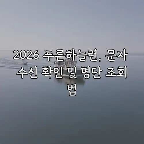 2026 푸른하늘런, 문자 수신 확인 및 명단 조회법