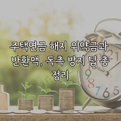 주택연금 해지 위약금과 반환액, 독촉 방지 팁 총정리
