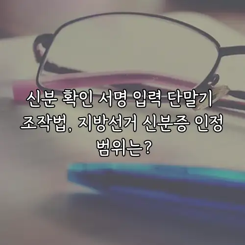 신분 확인 서명 입력 단말기 조작법, 지방선거 신분증 인정 범위는?