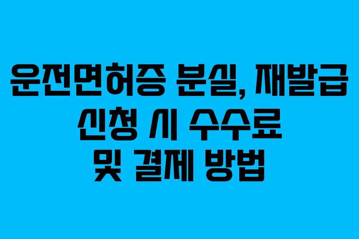 운전면허증-분실,-재발급-신청-시-수수료-및-결제-방법
