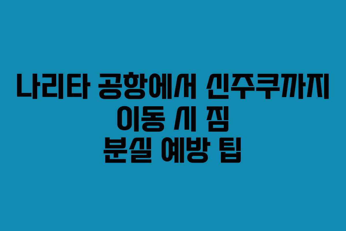 나리타-공항에서-신주쿠까지-이동-시-짐-분실-예방-팁