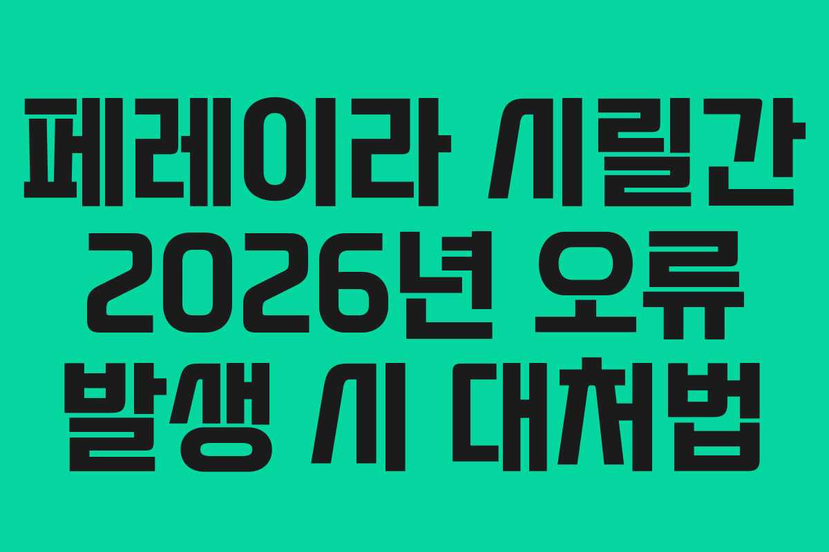 페레이라-시릴간-2026년-오류-발생-시-대처법